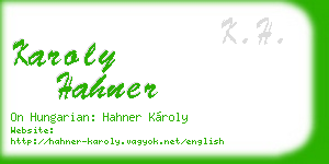 karoly hahner business card